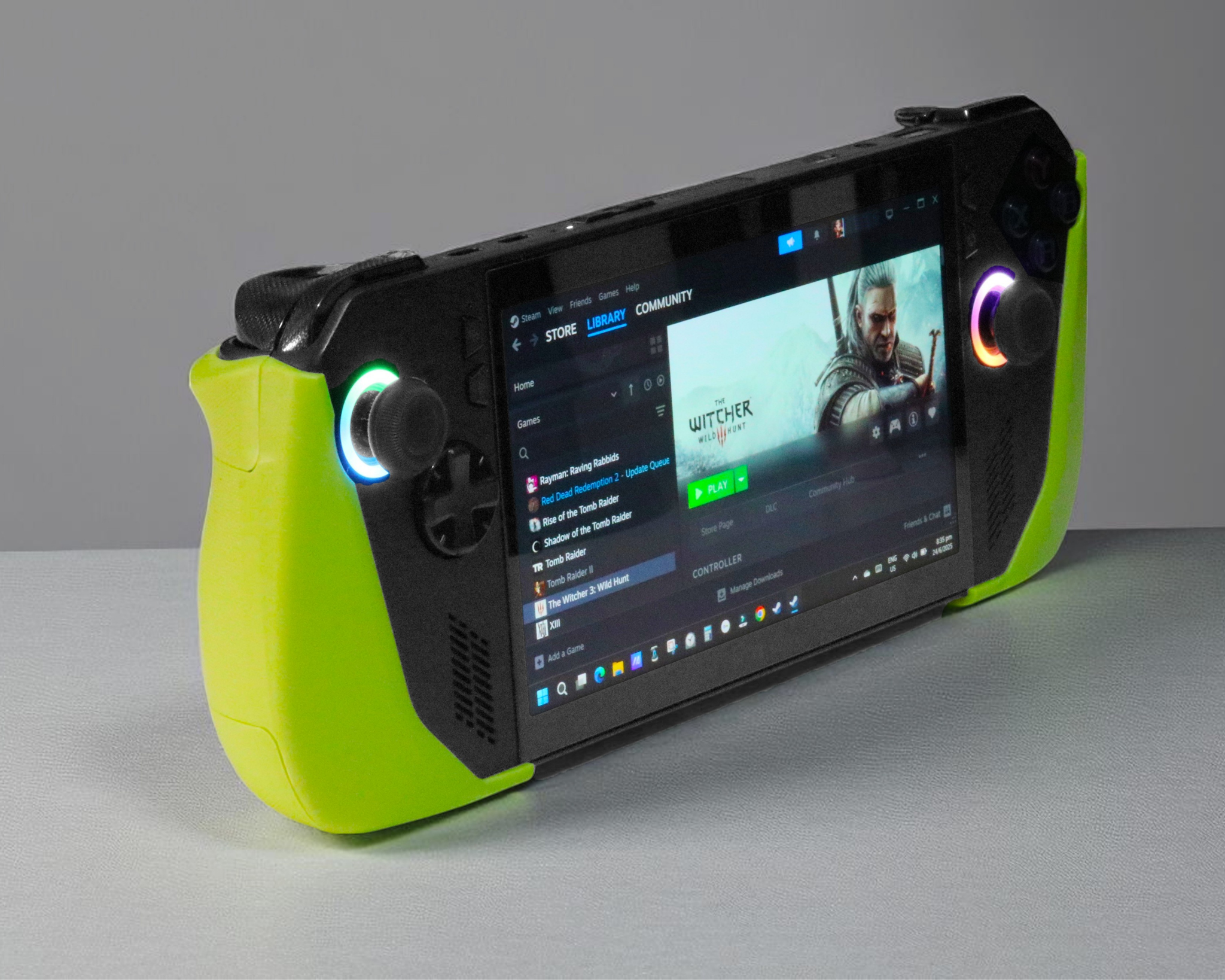 Ergonomic_Comfort_Grips_Convertible_Protective_Case_for_ASUS_ROG_ALLY_X_-_green_grips_front