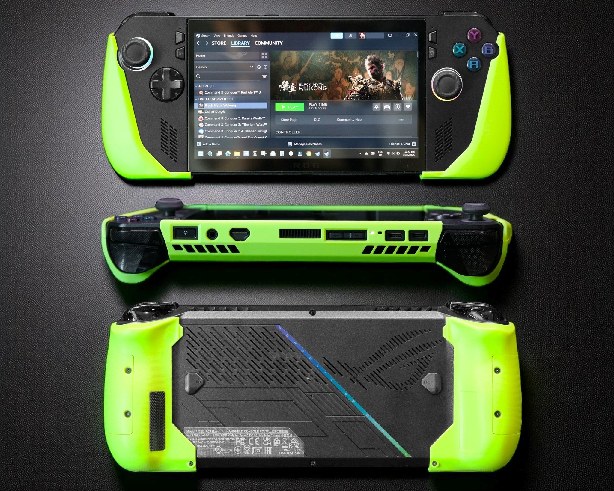 Ergonomic_Comfort_Grips_Convertible_Protective_Case_for_ASUS_ROG_ALLY_X_-_green_grips